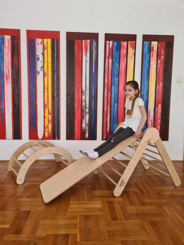 MONTESSORI PIKLER SET 3U1 / trokut, tobogan - hvatišta i luk arch