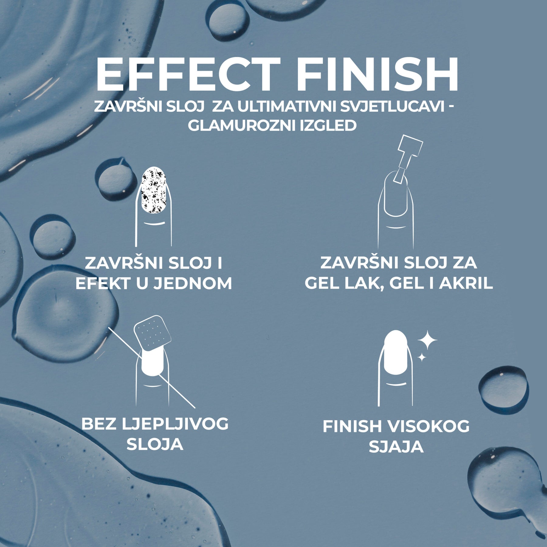 Gel lak Effect Finish – Silver Flakes