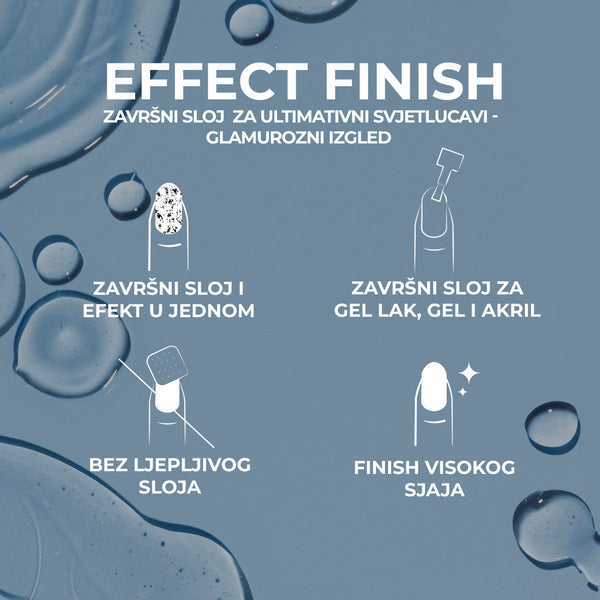 Gel lak Effect Finish – Silver Flakes