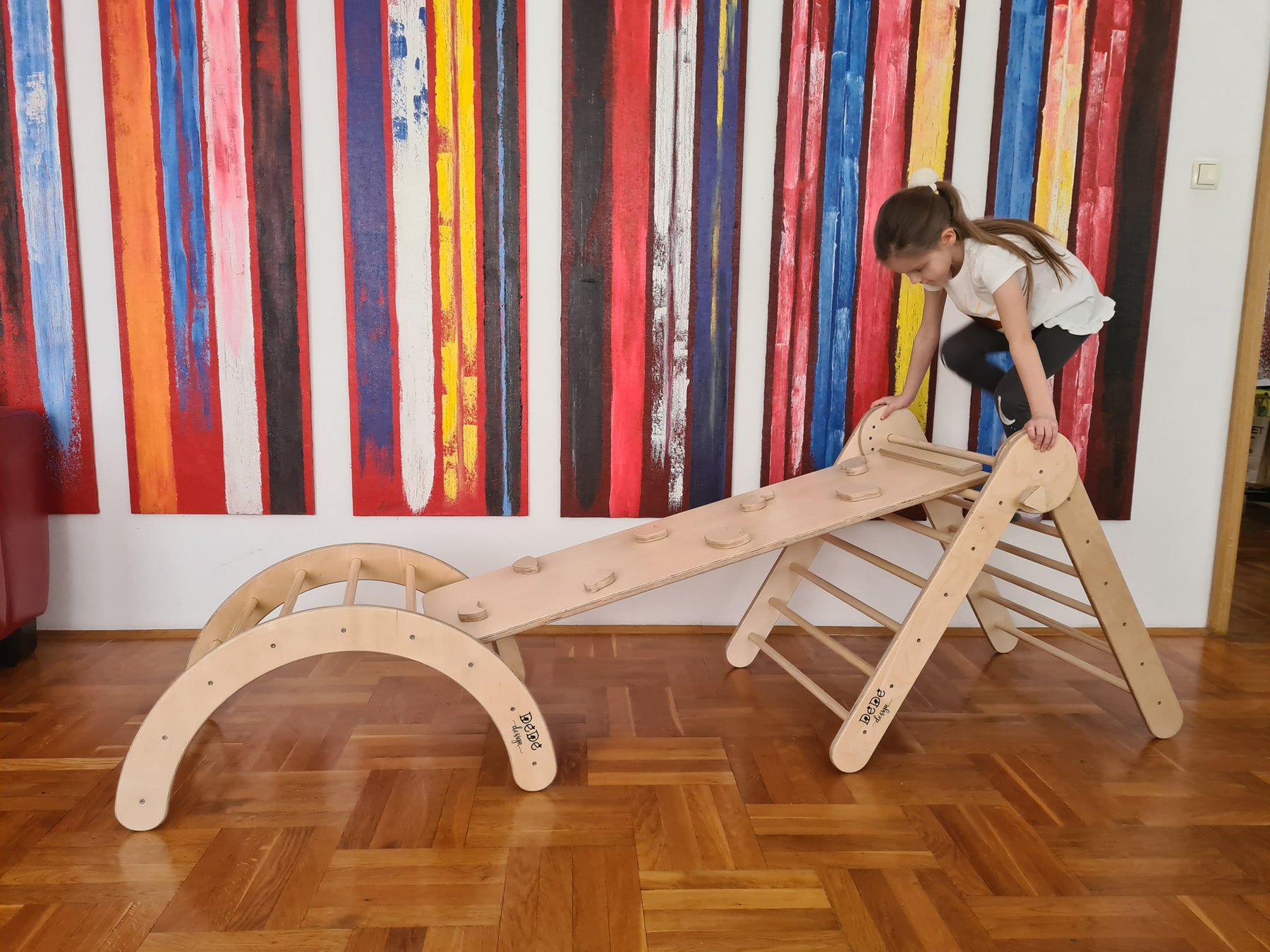 MONTESSORI PIKLER SET 3U1 / trokut, tobogan - hvatišta i luk arch