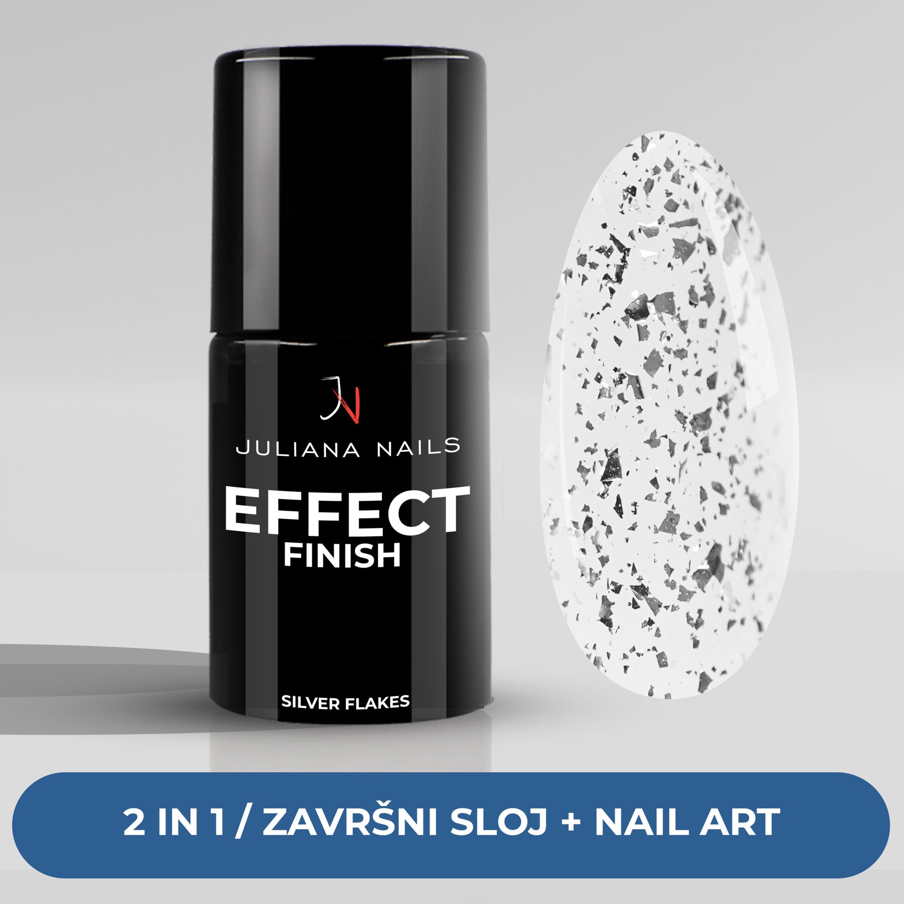 Gel lak Effect Finish – Silver Flakes