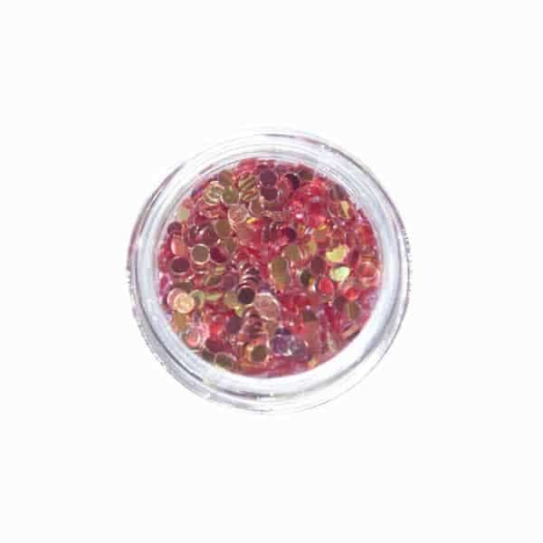 Nail Art Glitter Motiv okrugli crveno zlatni M