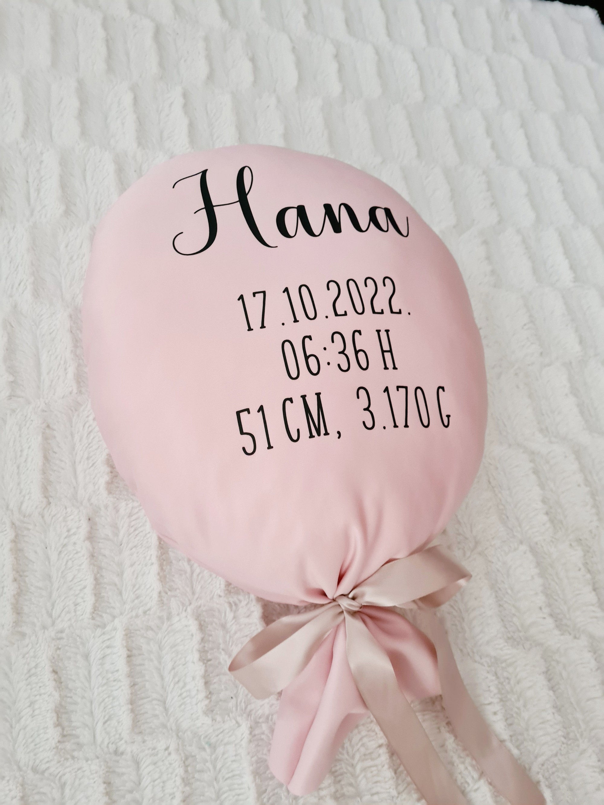 BALON NEW BABY / platneni balon s podacima rođenja