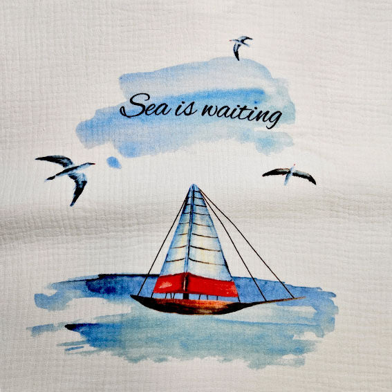 Pončo muslin - Sea is waiting
