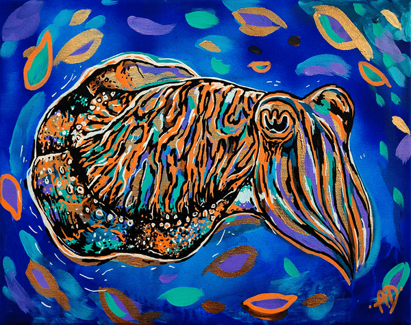 Art print - Cuttlefish indigo