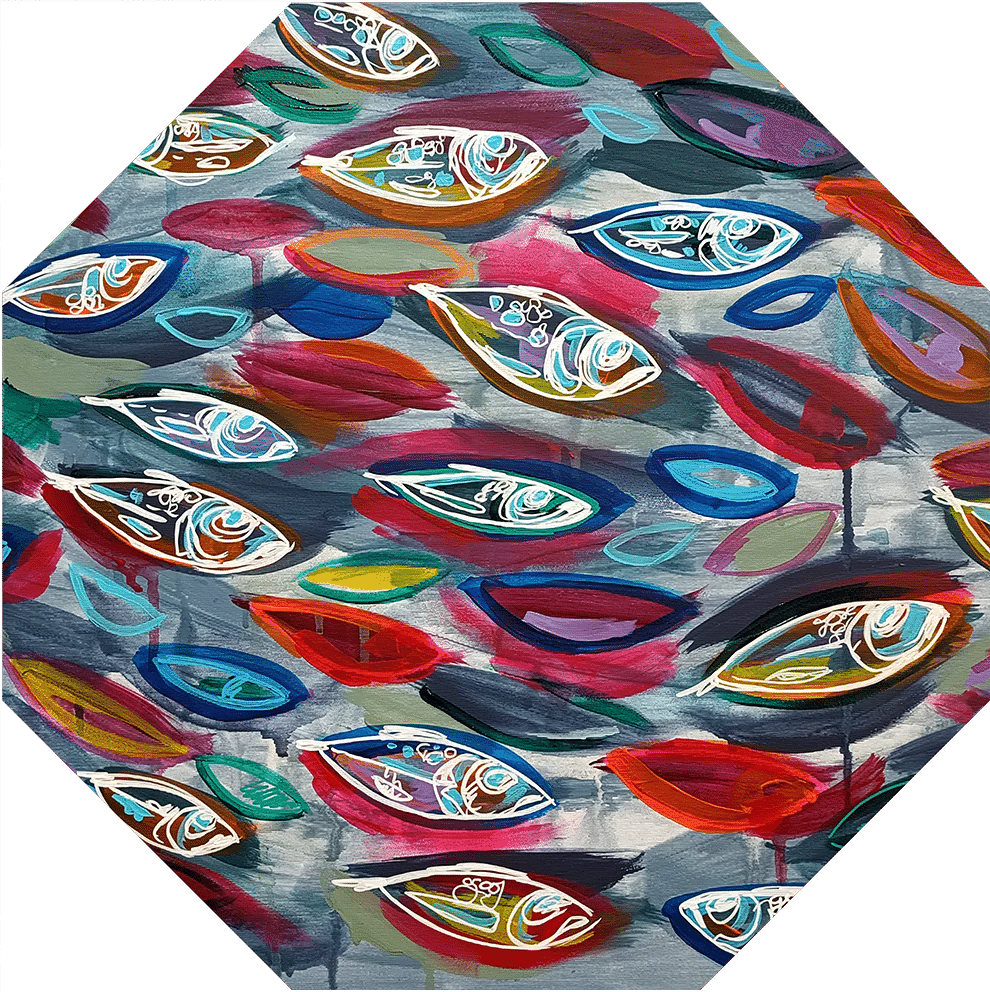 Umbrella - Small fishes multicoloured