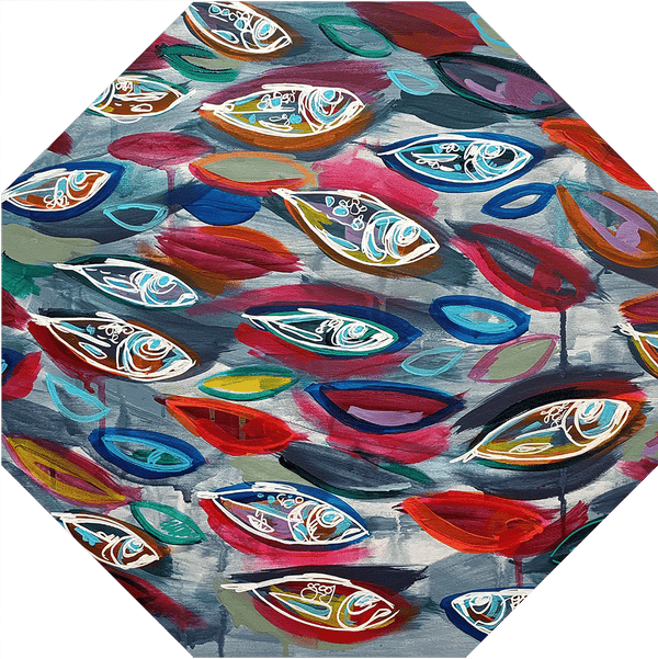 Umbrella - Small fishes multicoloured