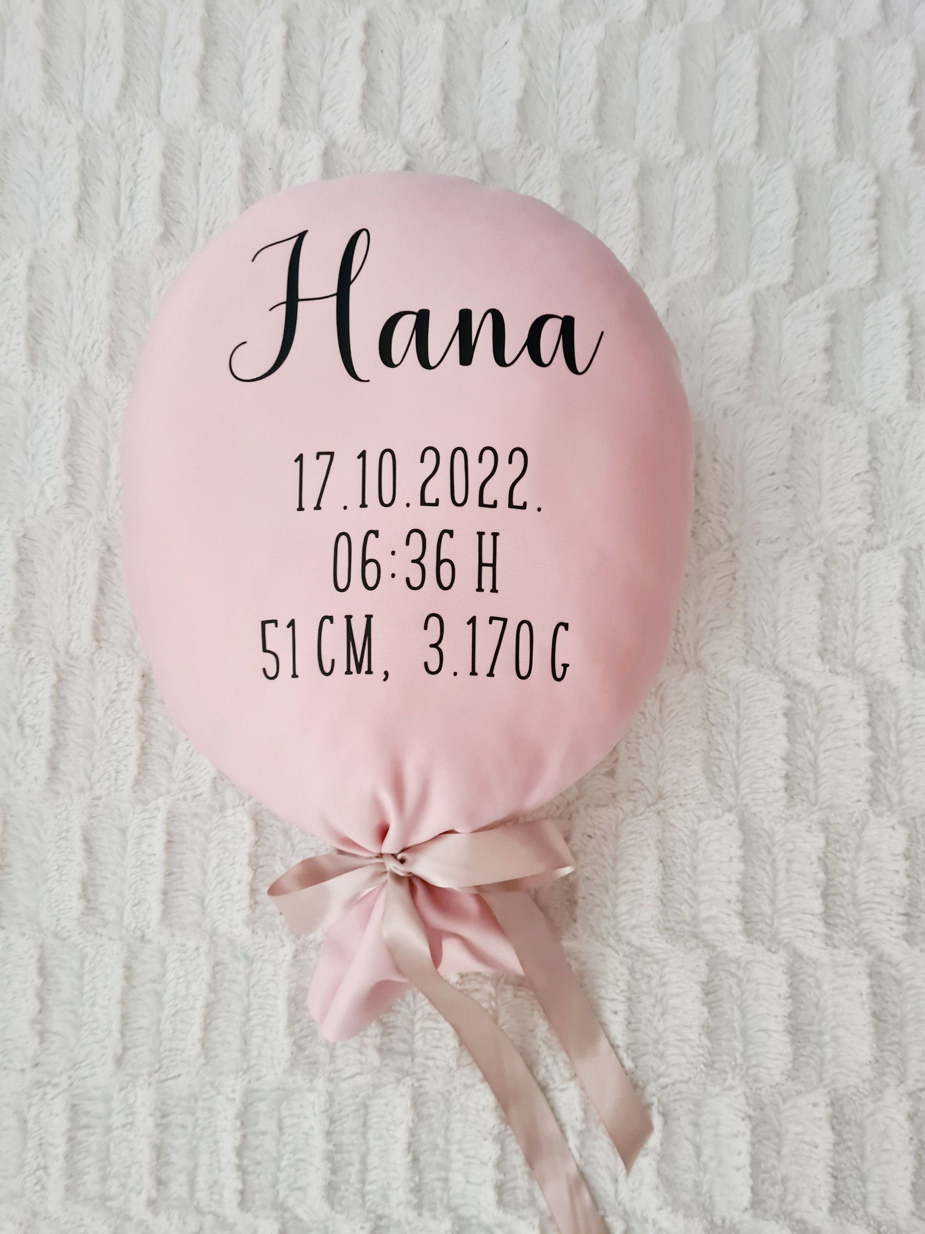 BALON NEW BABY / platneni balon s podacima rođenja