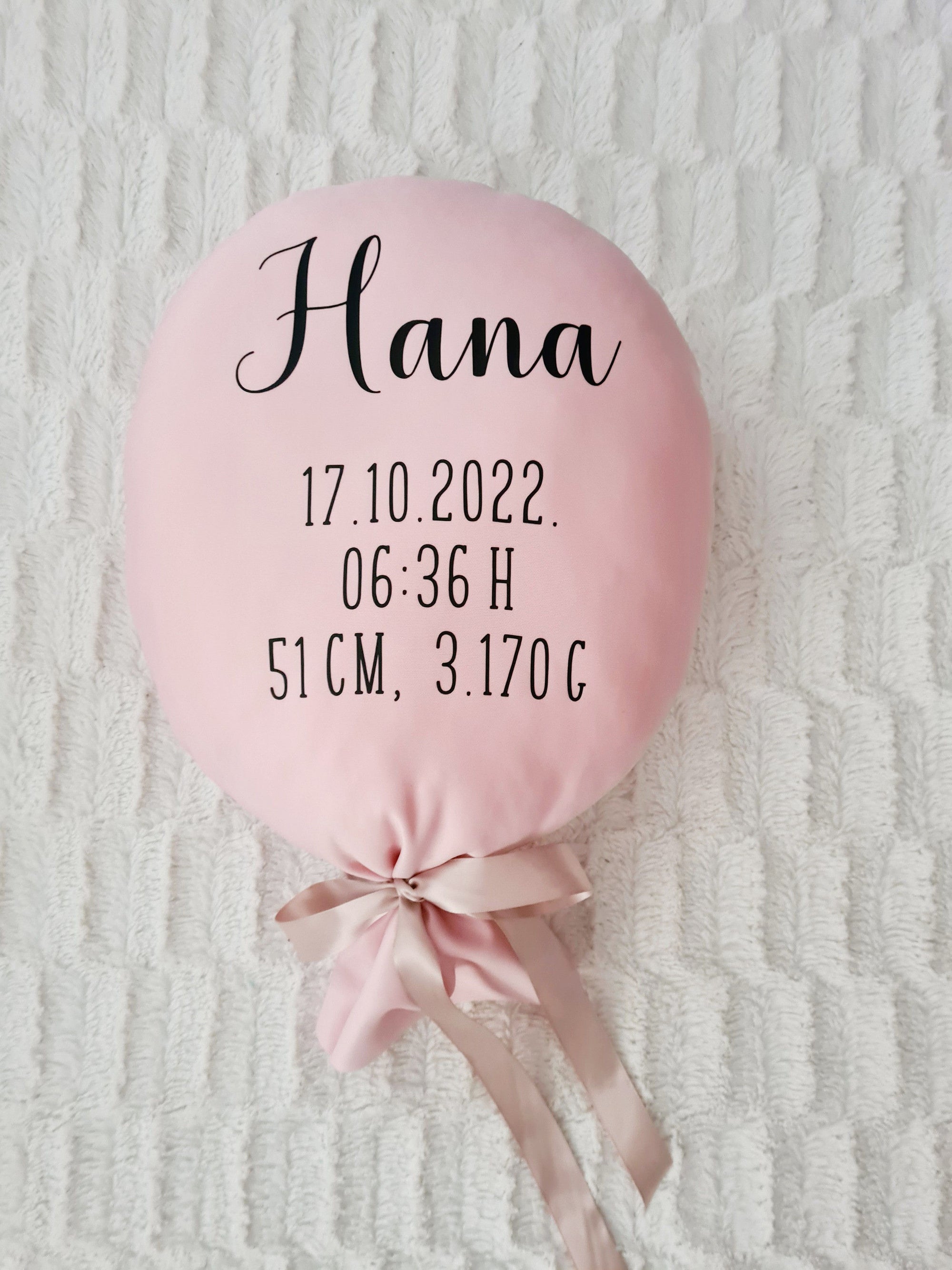 BALON NEW BABY / platneni balon s podacima rođenja