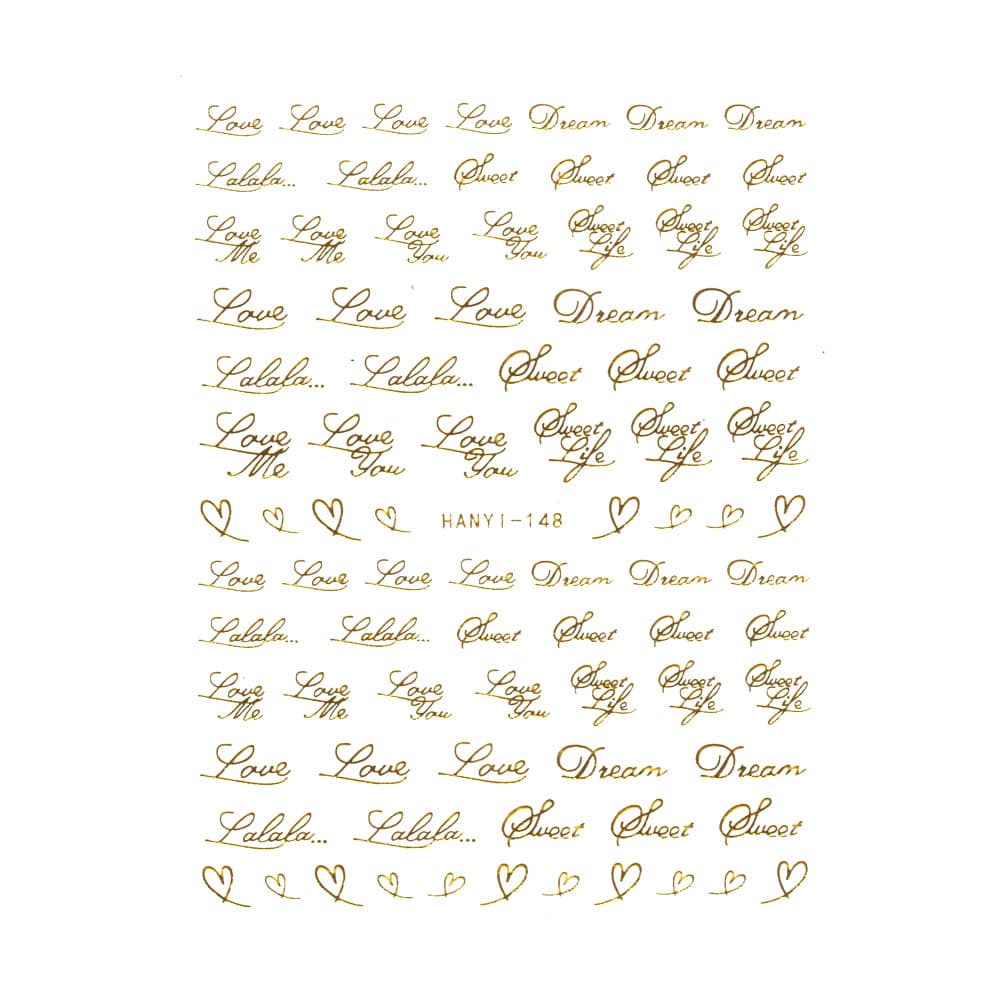 Nail Art naljepnice Love Letter Gold