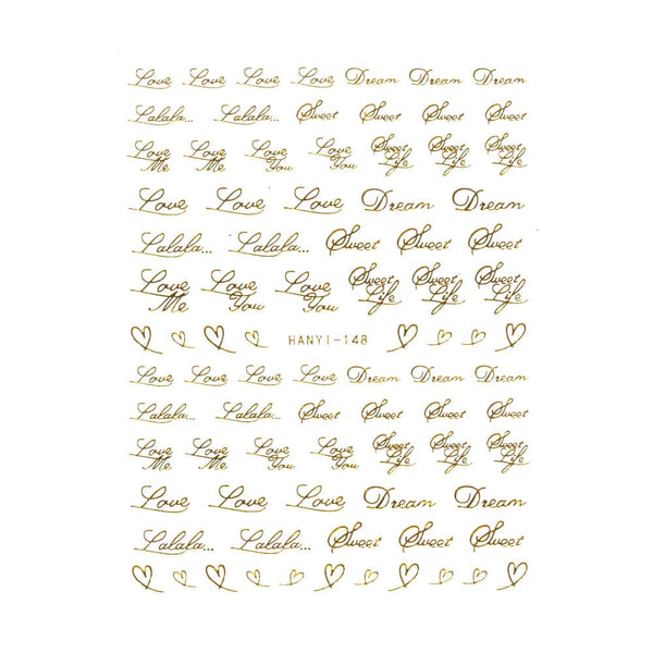 Nail Art naljepnice Love Letter Gold