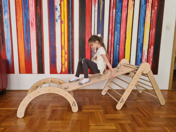 MONTESSORI PIKLER SET 3U1 / trokut, tobogan - hvatišta i luk arch