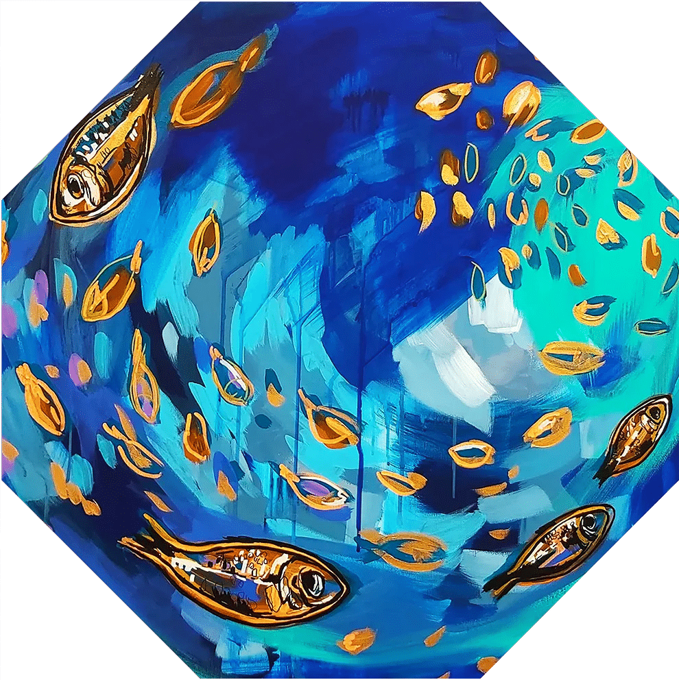 Umbrella - Small fishes copper