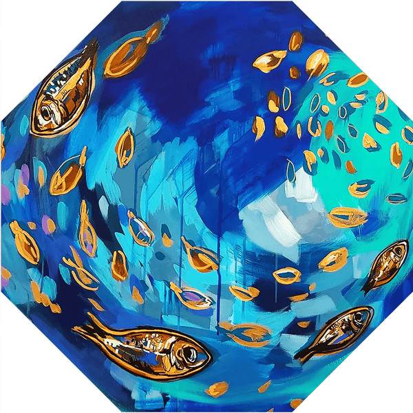 Umbrella - Small fishes copper