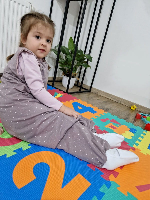 Tanja dvoslojna vreća s nogavicama - Bijele zvjezdice na rozoj podlozi