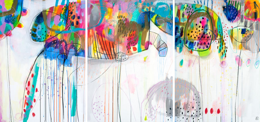 The game of life goes on (triptih) 100x210