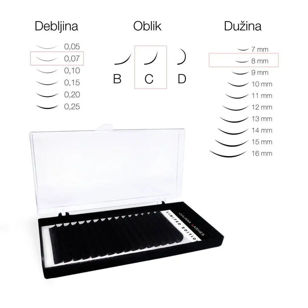Juliana Lashes – Blooming trepavice C / 0.07mm / 8mm