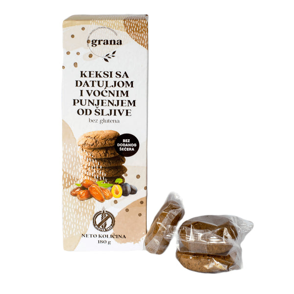 Keksi bezglutenski od datulje punjeni šljivama 180 g