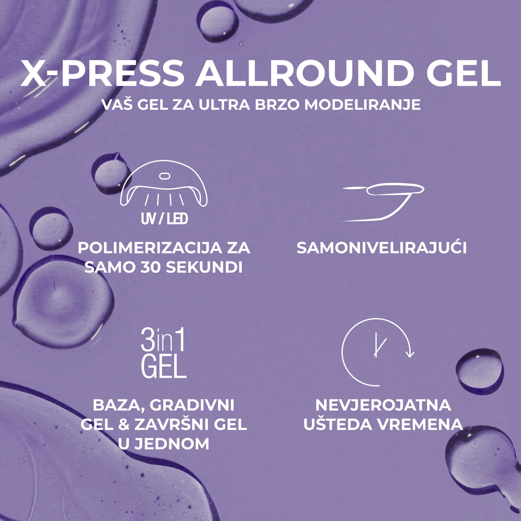 X-Press Allround Gel – 30 sek. – Clear Rose