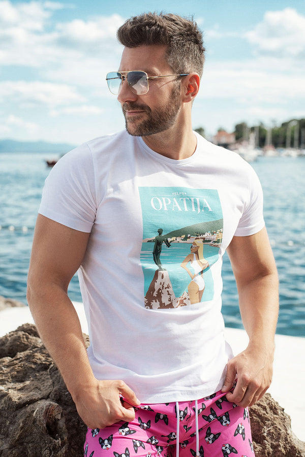 Muški T-shirt RAZGLEDNICA OPATIJA