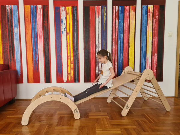 MONTESSORI PIKLER SET 3U1 / trokut, tobogan - hvatišta i luk arch